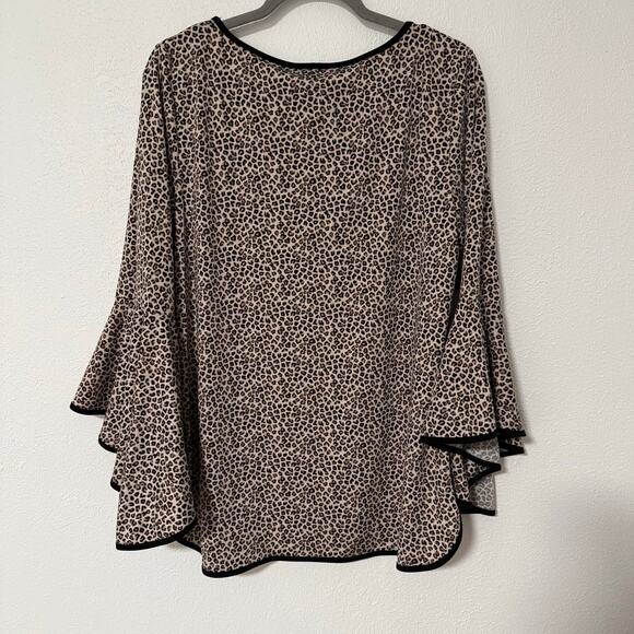 Coco Bianco Women's Animal Print Bell Sleeve Top Size XL - Picture 4 of 10